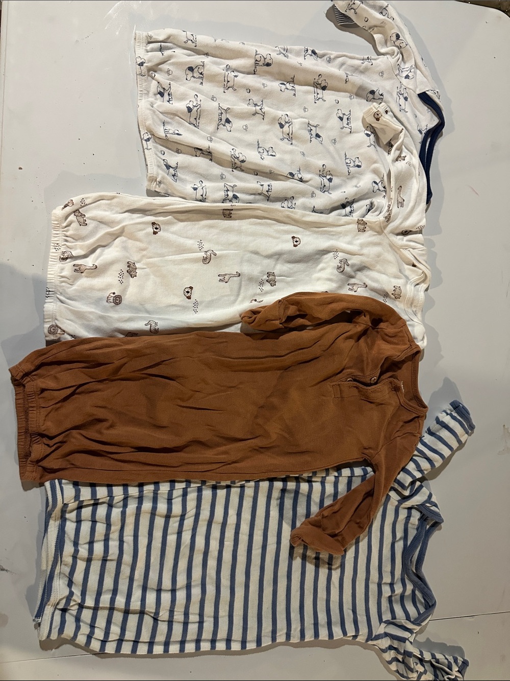 Neutral & Brown Baby Sleepwear Bundle - Soft Cotton Mix